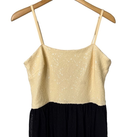 Dress The Population Kady Cocktail Dress Black Cream Sequin Size XL Wedding - Picture 2 of 8